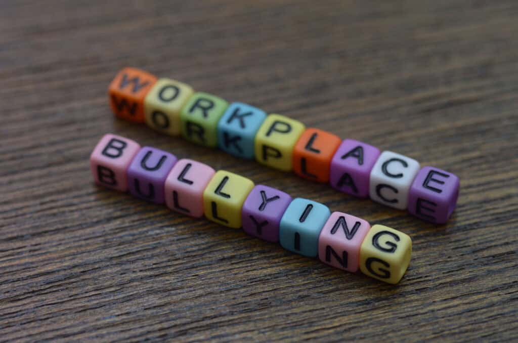 The phrase WORKPLACE BULLYING. the active steps required to block and eliminate destructive behavior in the workplace.
